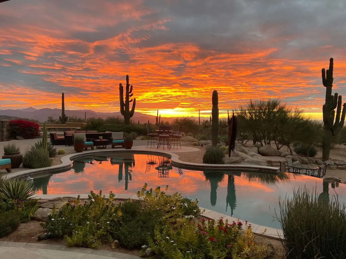 Pool overlooking valley in Arizona