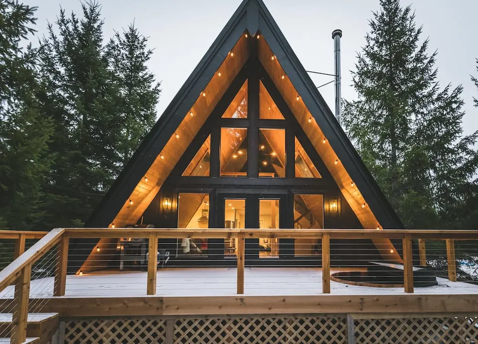a-frame in the forest of Washington