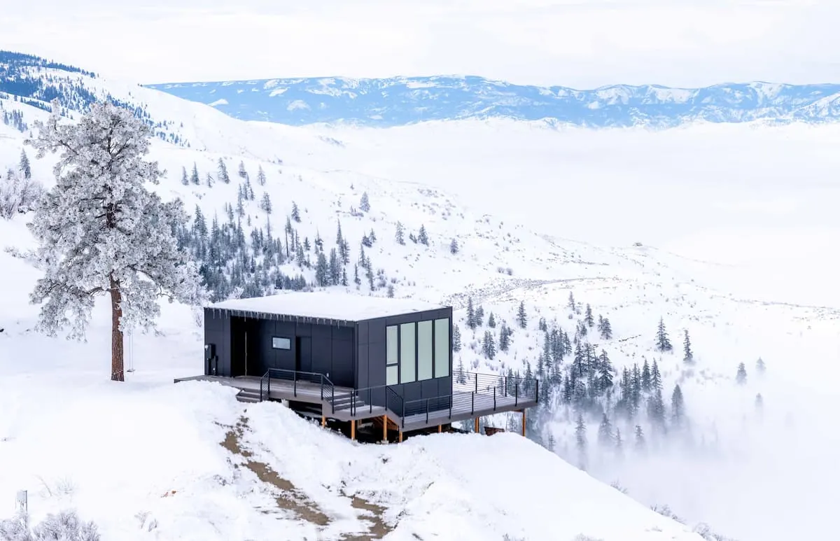 cabin on stilts overlooking Washington