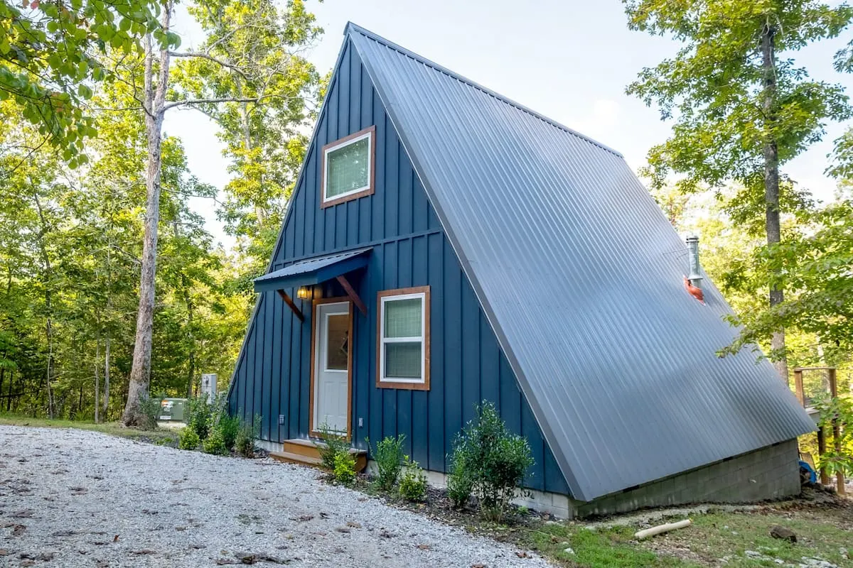 A-frame in the woods