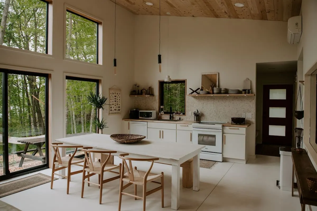 bright roomy kitchen in Wisconsin Airbnb