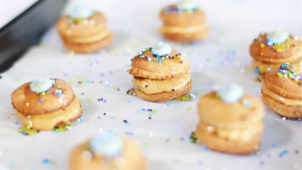 Scarf'd: Peanut Butter Macaron dog treats